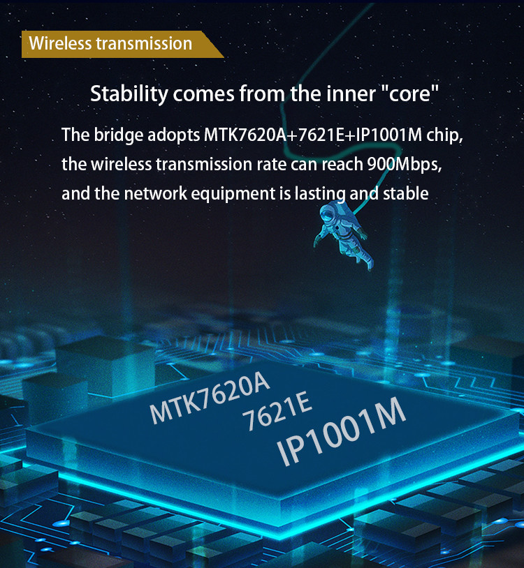 Long Range 5km Outdoor Wifi Bridge MTK7620A+7621E+IP1001M