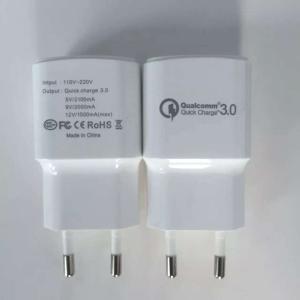 China QC3.0 QC2.0 5v 1a 5v 2.1a 5v 3a usb charger white color usb adapter for samsung huawei mobile phone wholesale