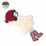Cute Little Girl Custom Chenille Patches / Girly Iron On Patches With Plush