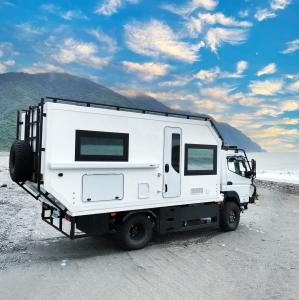 China 16ft FUSO 4x4 Truck Camper Motorhome Box DIY Recreational Vehicle FRP White /Customize wholesale