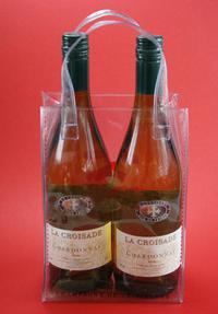 China clear carrier bags for wine bottles wholesale