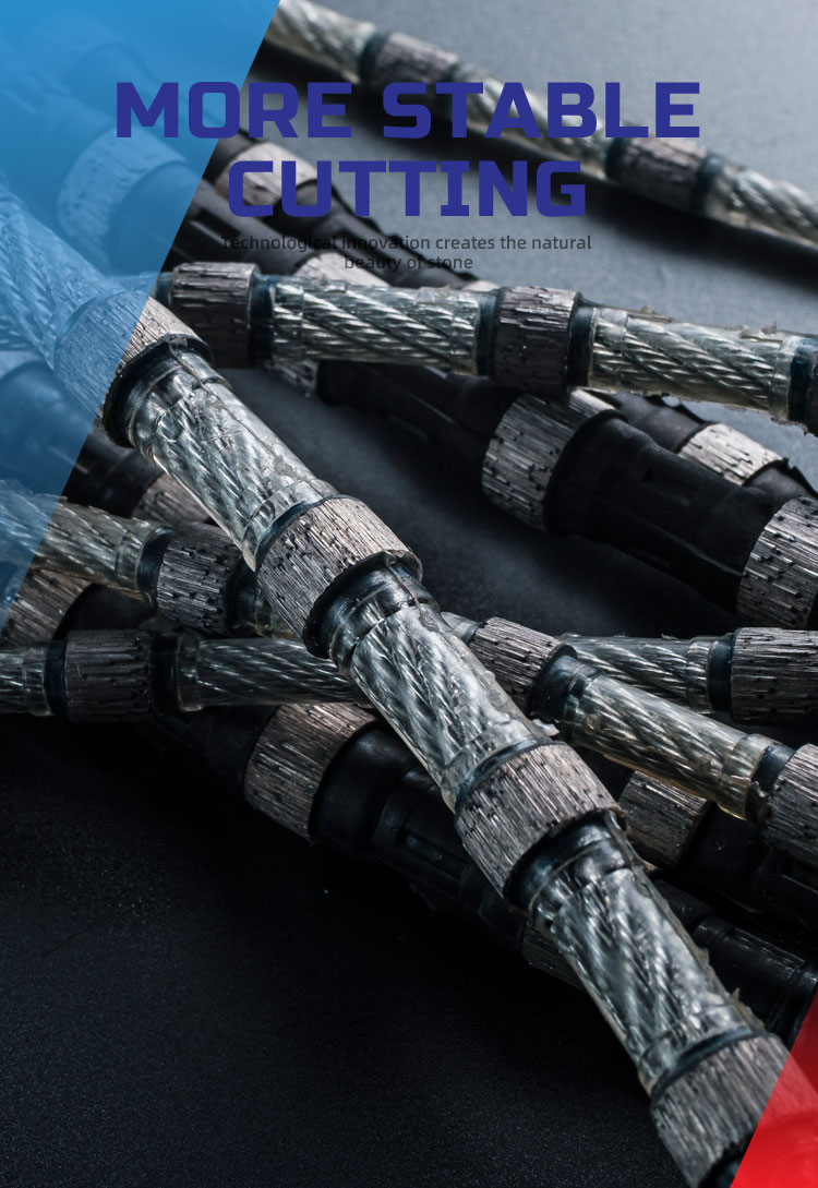11.5mm Diamond Wire Saw for Granite Quarrying Cutting Speed 10-30 m2/h Life Span 20-40 m2/
