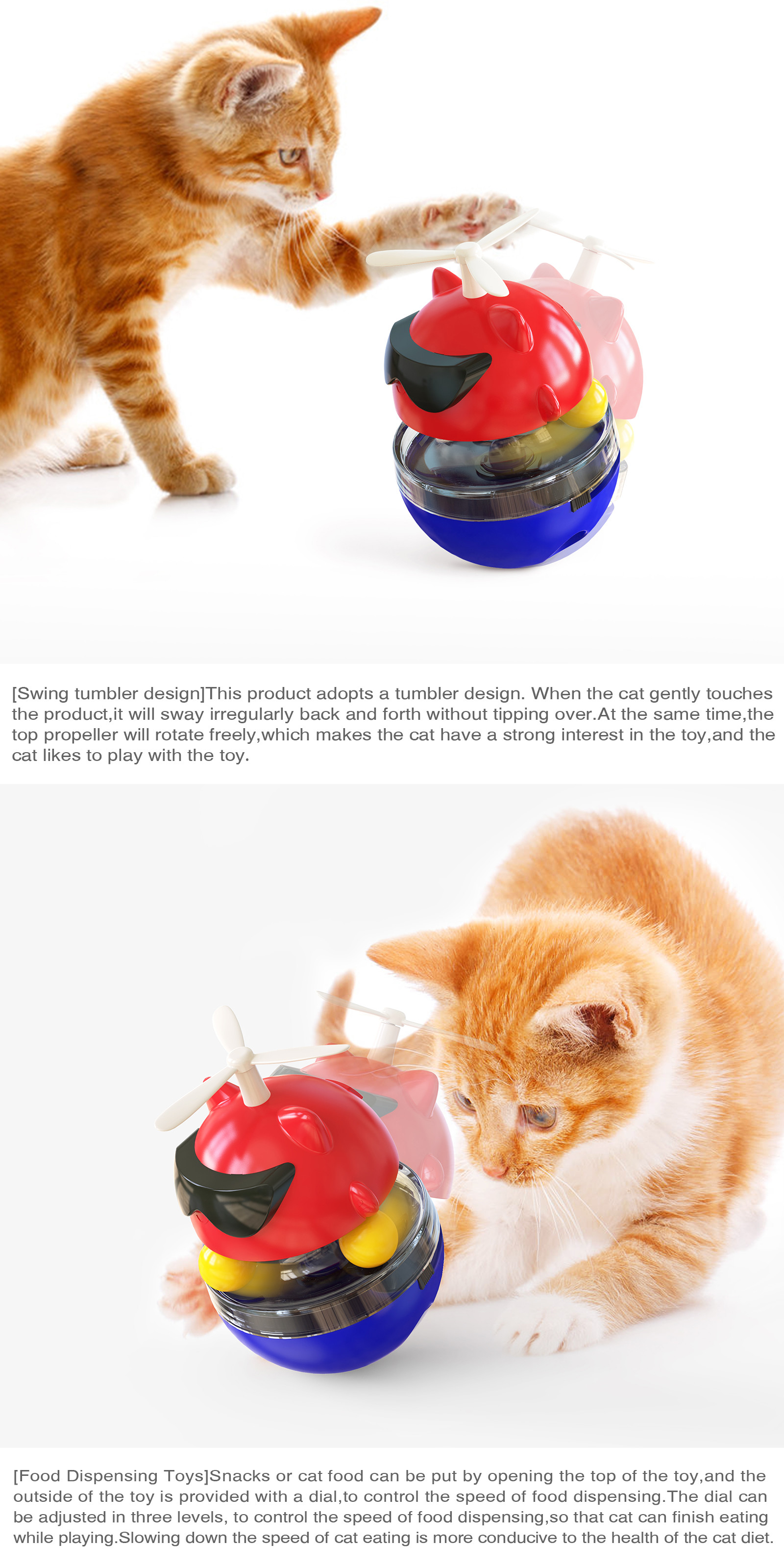 Infrared Interactive Pet Toys Cat Light Windmill Propeller USB Recharged 512g