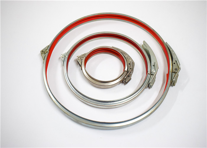 Galvanized Quick Release Flange Clamp With Rubber Lined Of Ventilation Fittings