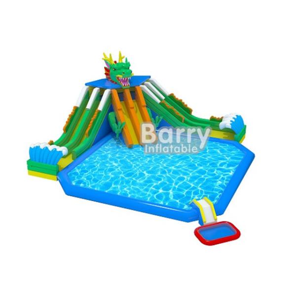 Playground Outdoor Inflatable Aqua Park / 3 Slide Inflatable Water Fun For
