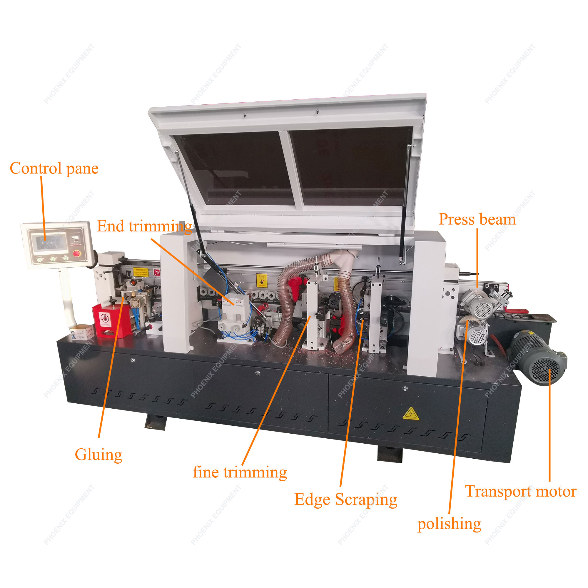 PME265 Linear Edge Banding Machine Multifunctional Easy Operation and 45 Degree Angle