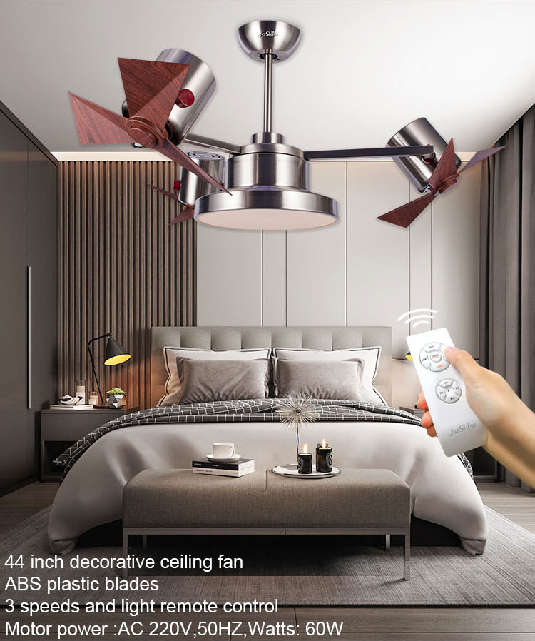 2023 Top Seller 360 Degrees Rotating 3 Colors LED Light AC Ceiling Fan for Home Office