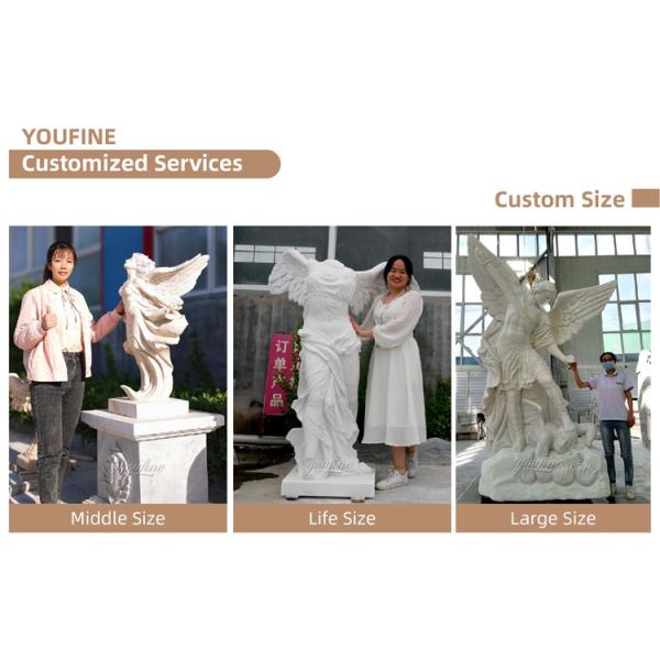 Hot Sale White Female Angel Marble Sculpture for Decoration