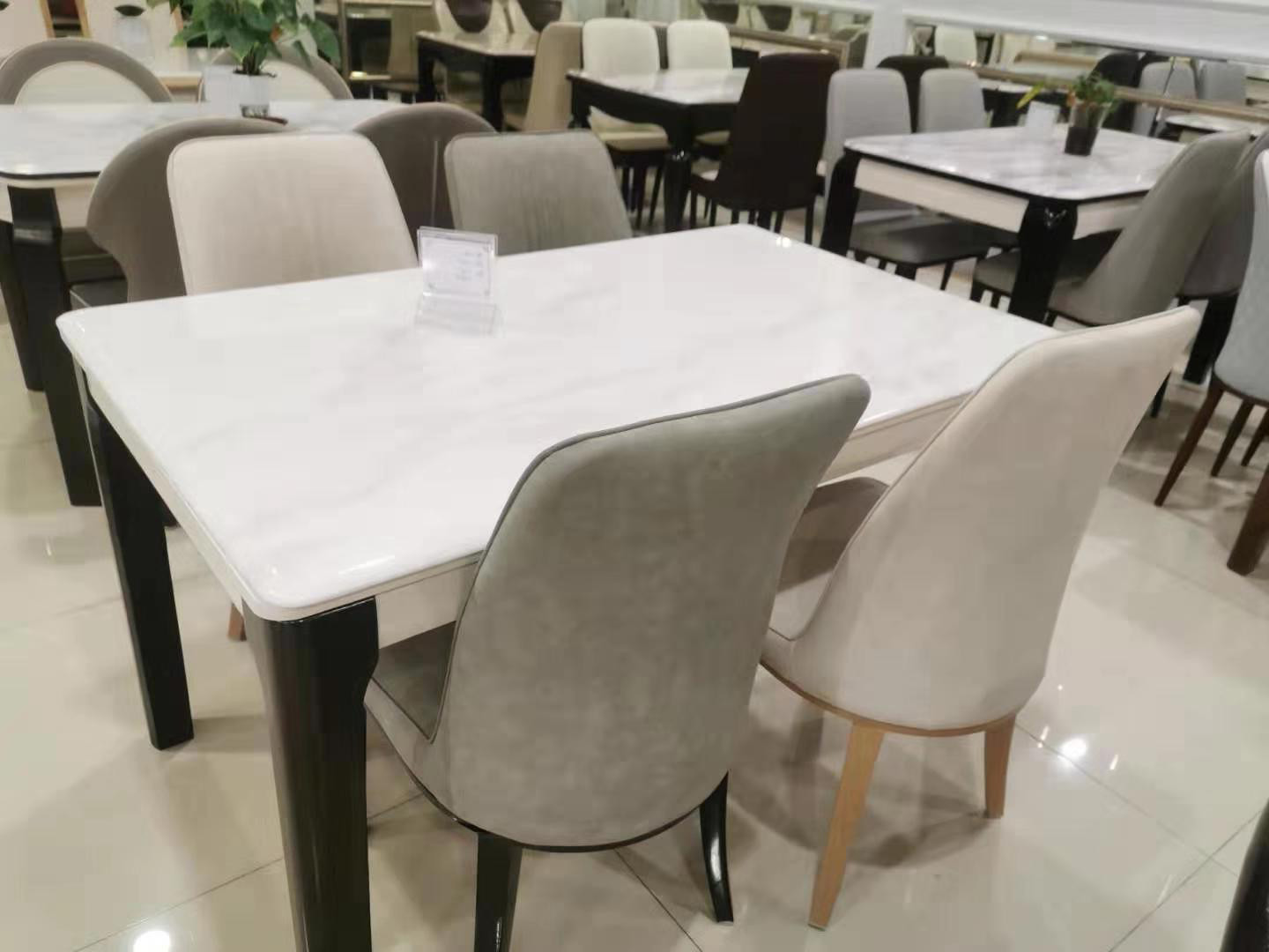Artificial Marble Surface Modern Solid Wood Coffee Table Easy Maintenance