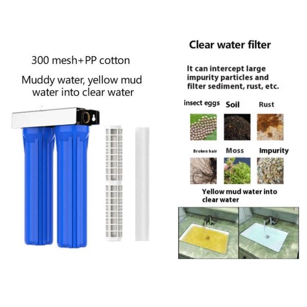 Household Kitchen Ultrafiltration Water Filter Two Stage 20 Inch Removes Sediment