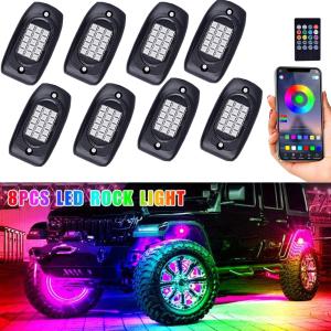 China 6000K 12VDC Bluetooth Rock Lights , Plastic LED RGB Pod Lights wholesale