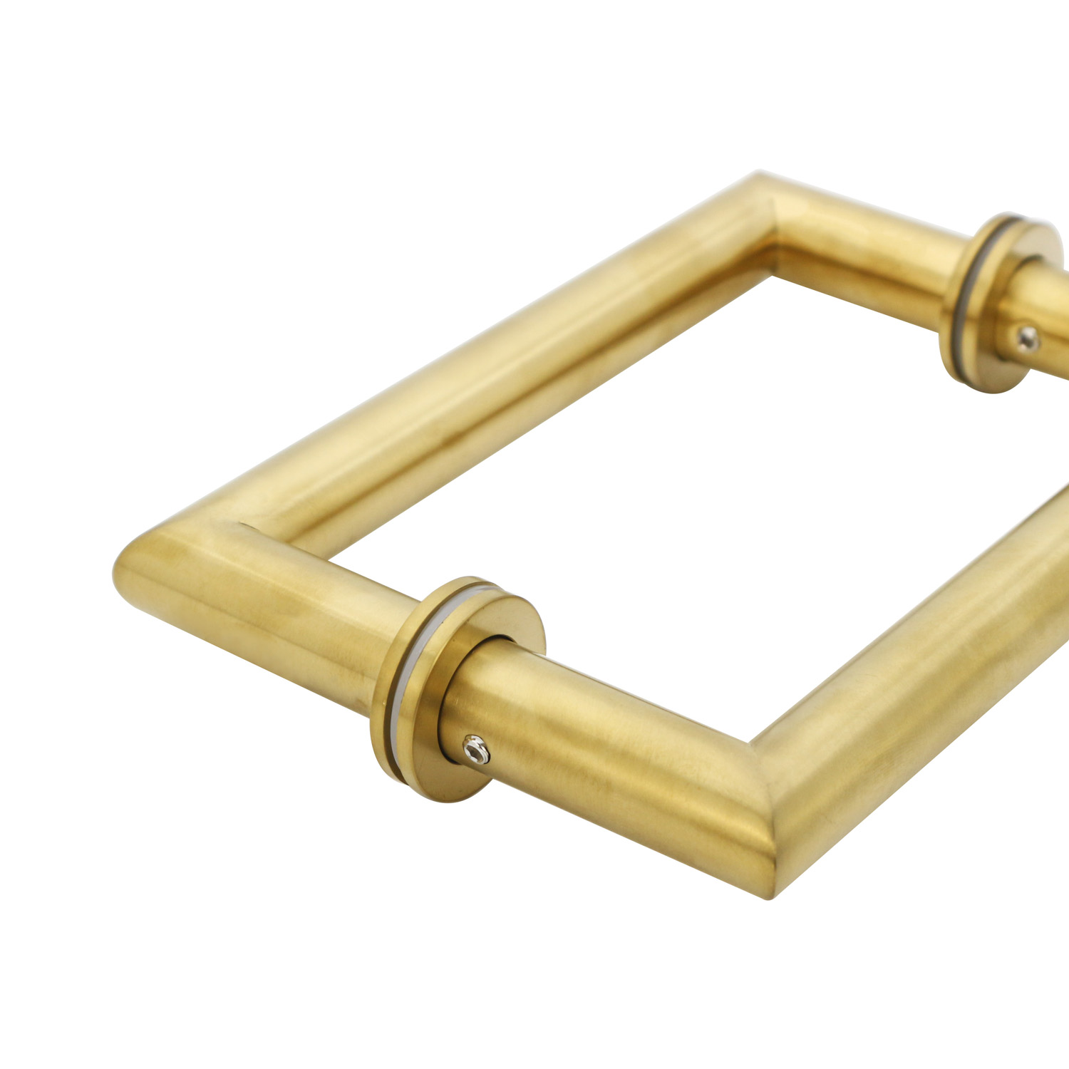 Polish Finish Long Main Entrance Door Handle with 203*203mm Rose Gold Pull Handle