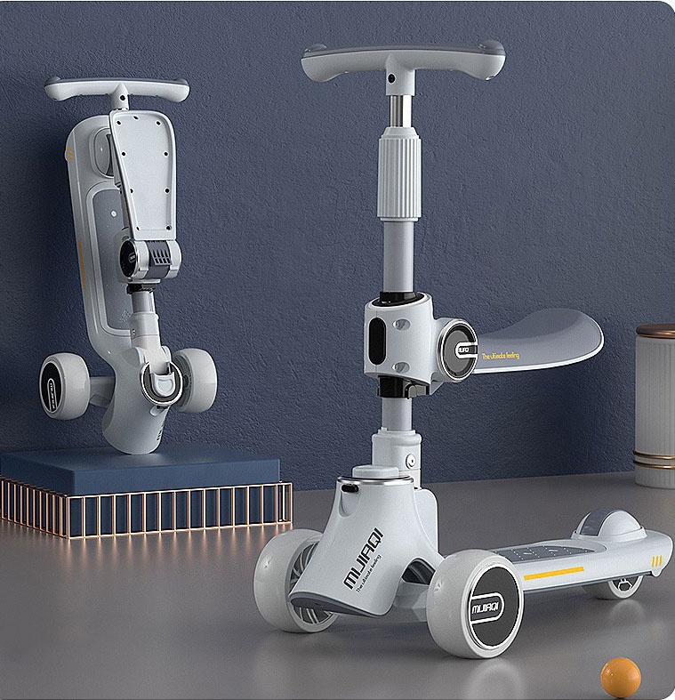 Plastic Self-balancing Electric Scooters 3 Wheel Kick Scooters for Kids Age 2-4 Years