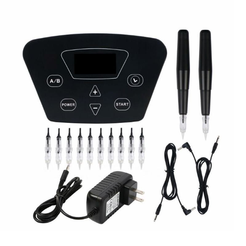8W 50Hz Permanent Makeup Black Pearl All In One Tattoo Machine Professional Tattoo Set