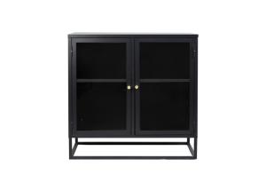 China 40kg Metal Frame 2 Glass Door Black BSCI Modern Storage Space For Bedroom wholesale
