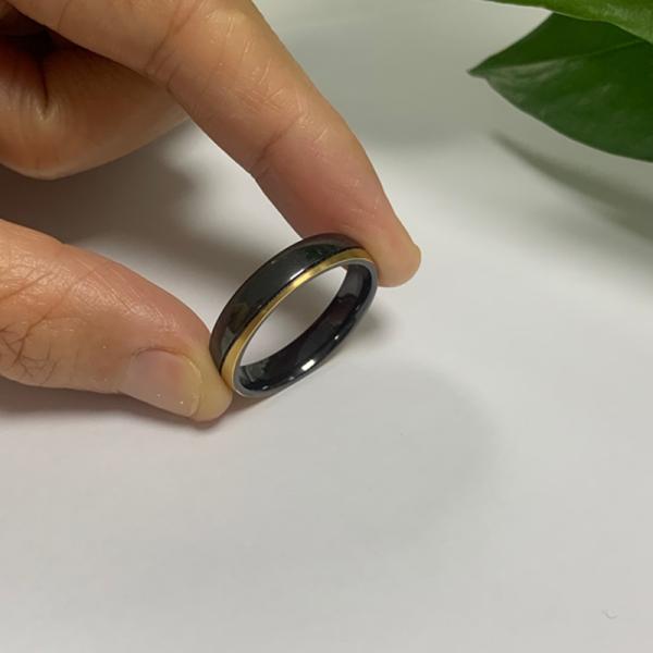 2025 Wholesale 14K gold and Black Zirconium & Titanium Wedding Bands & Men's Jewelry without fading Men's Wedding bands