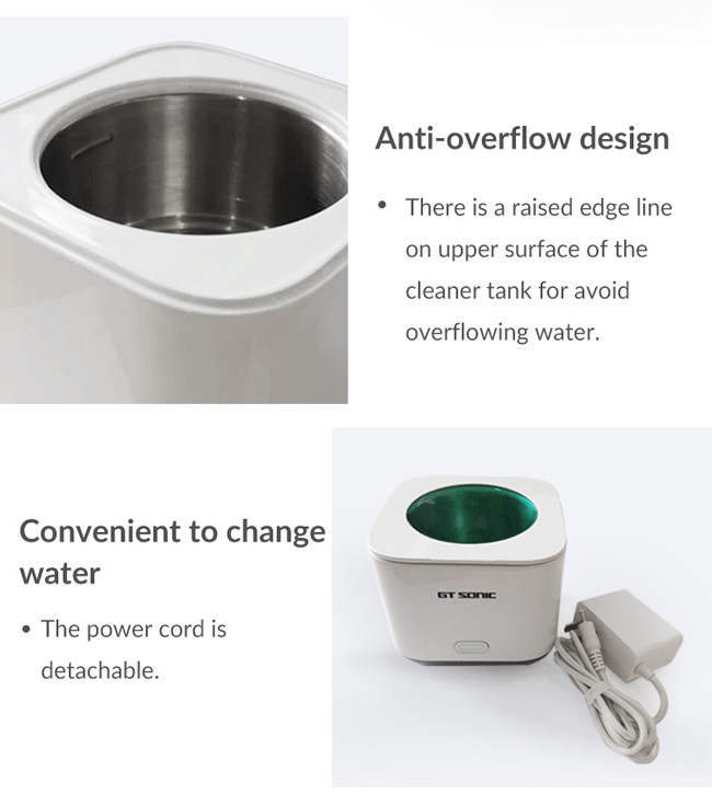 DC 12V 2A Sonic Jewelry Cleaner Small Ultrasonic Sanitizer With 180ml Volume