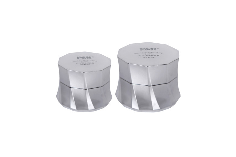 Aluminium Oxidation Polygon Lotion Pump Bottle Skincare Refill Face Cream Jar