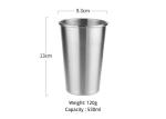 Cuatom Silver 304 Stainless Steel Cups Sets Dishwasher Safe Scratch-Proof