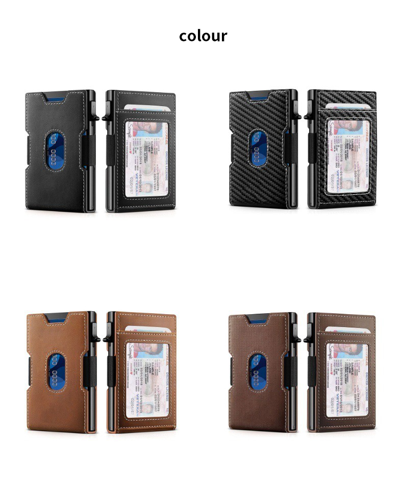 Package Size 10.3CM*6.5CM*1.5CM Slim Wallet Metal Wallet with Money Clip and RFID Blocking