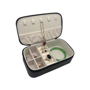 China Flannel Interior Deluxe Synthetic Leather Jewelry Case Velvet Lining wholesale