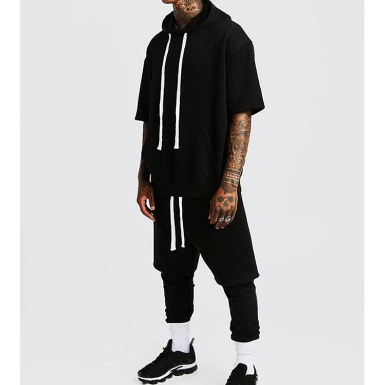 Custom Logo Mens Plain Sweat Suits , Casual Short Tracksuits Set For Men