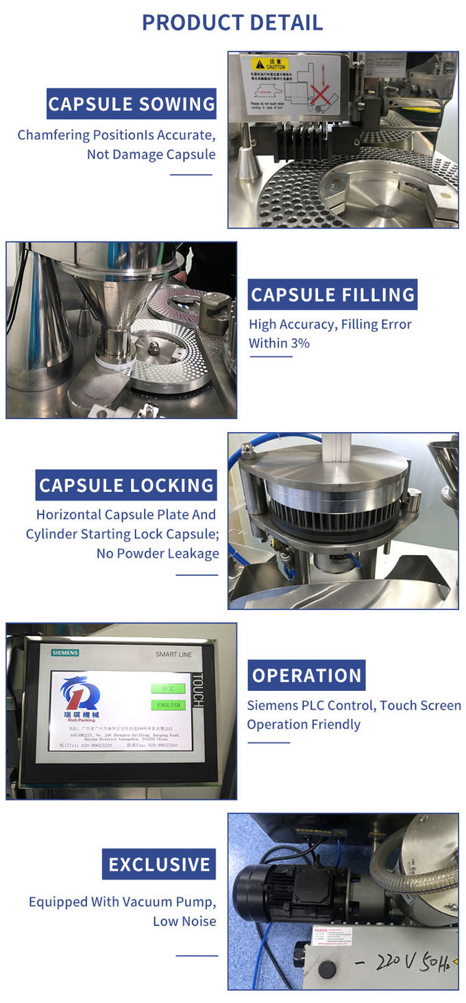 380V/50Hz Semi Automatic Capsule Filling Machine For Herb Powder