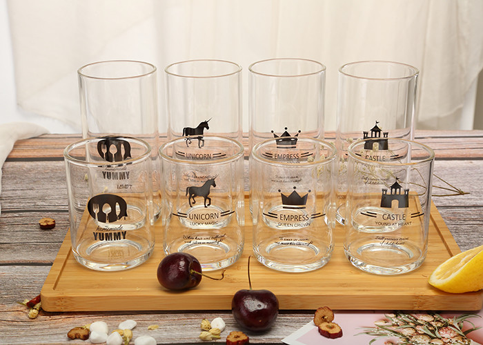 High Borosilicate Personalized Glass Cup , Etched Glass Coffee Mugs