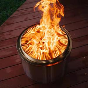 China Diameter 28cm Stainless Steel Smokeless Fire Pit Bbq Camping Packaging wholesale