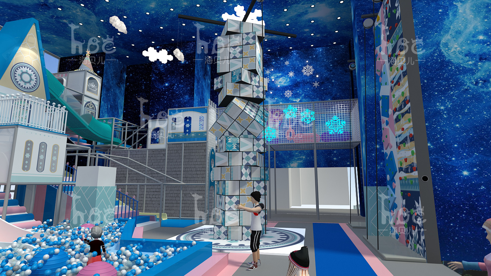 Modern Professional Indoor Playground With Balls , Inside Play Zone Equipment