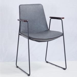 China Leather 55x50x82cm Contemporary Metal Dining Chairs wholesale
