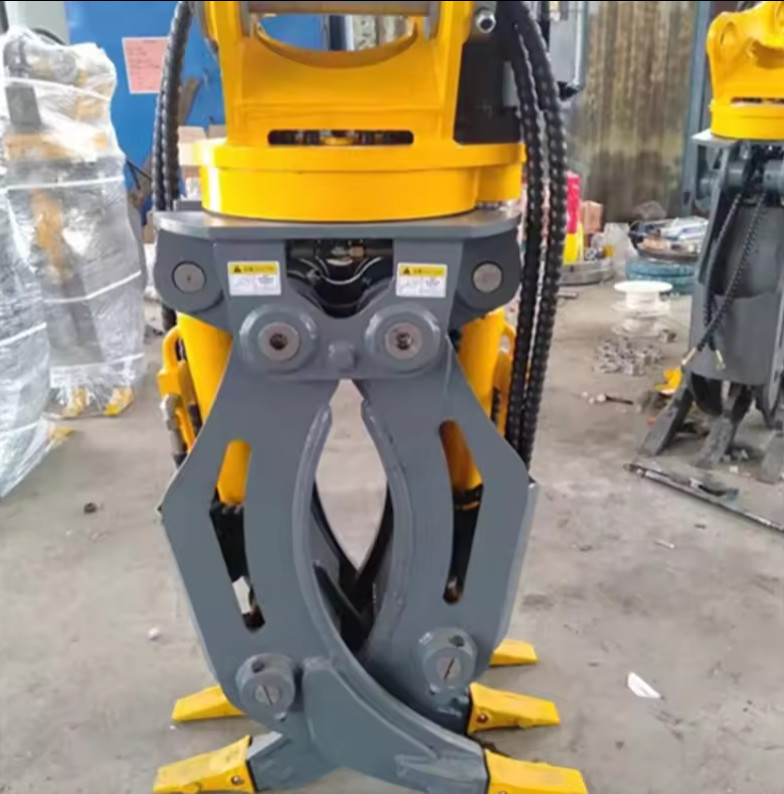 Forestry Construction Machinery Equipment Rotary Excavator Attachment Double Cylinder Timber Log Grapple