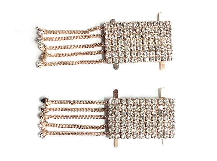 Wenzhou KML New Design Metal Women Shoe Accessories Decorative Tassel Shoe