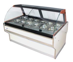 China Restaurants Food Warmer Showcase , CE Fast Food Display Counter wholesale