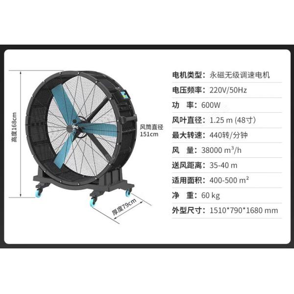Aluminium 50hz 220v Industrial Fan High Temperature 22000M³/H For Ventilating