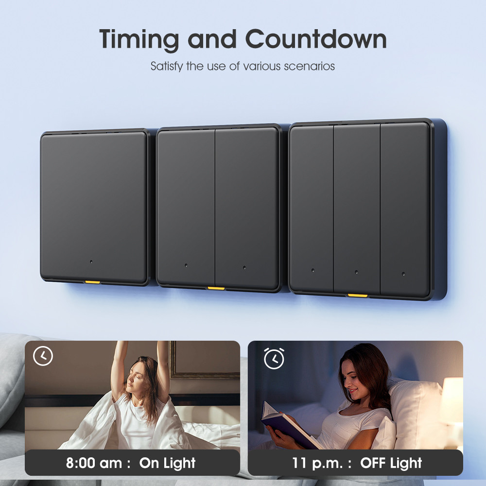 Zigbee Smart Switch no capacitor required With Timing Voice App Alexa Google Home No Neutral Tuya Wall Light Button Switch