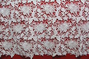 China 100% Polyester Chemical embroidery lace fabric for lady's dresses and Garment wholesale