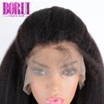 BORUI Indian Preplucked Kinky Straight Human Hair Transparent Swiss Lace Front