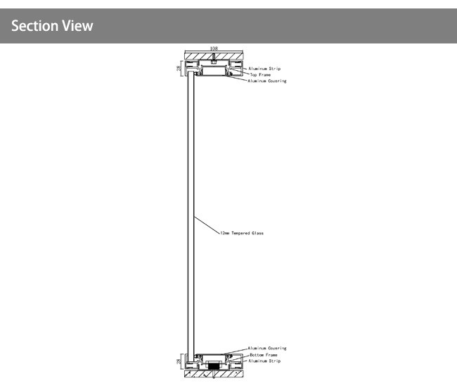 Pre-Fabricated Glass Wall Partition Single 10mm Thick Black Glazed For Interior Office From Glawall