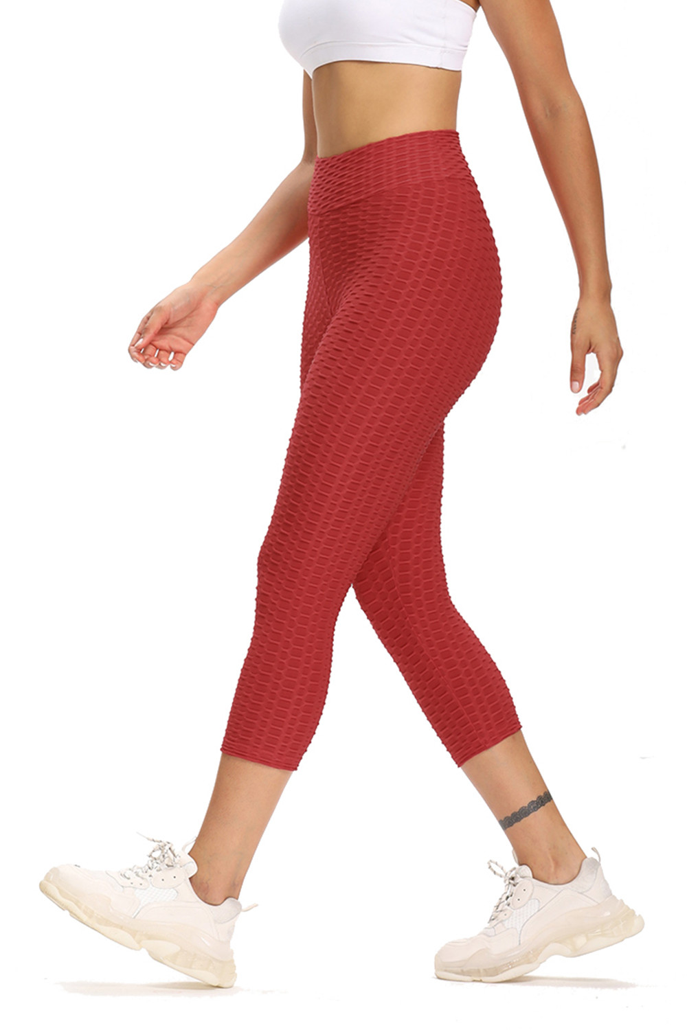 Purple Quick Dry High Waisted Yoga Pants Active Stretch Exercise Pants