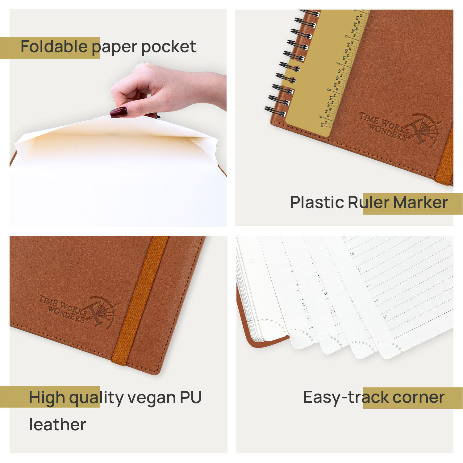 Brown Spiral Softcover Custom Academic Planner 2023 For Student