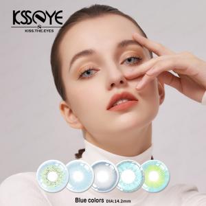 China OEM Realistic Blue Aqua Colored Contacts For Brown Eyes wholesale