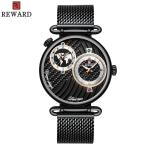 Chinese Two Movement Stainless Steel Caseback Watch , Mens Waterproof Watches