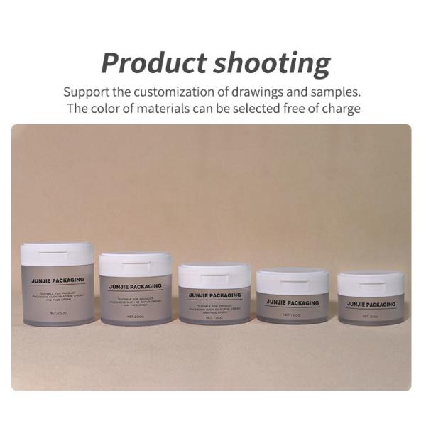 Empty Eye Mask Bottle With Clamp Eco Friendly 120ml 150g 250g Round Clamshell Toner Cotton Pad Container Cosmetic Plastic Jar