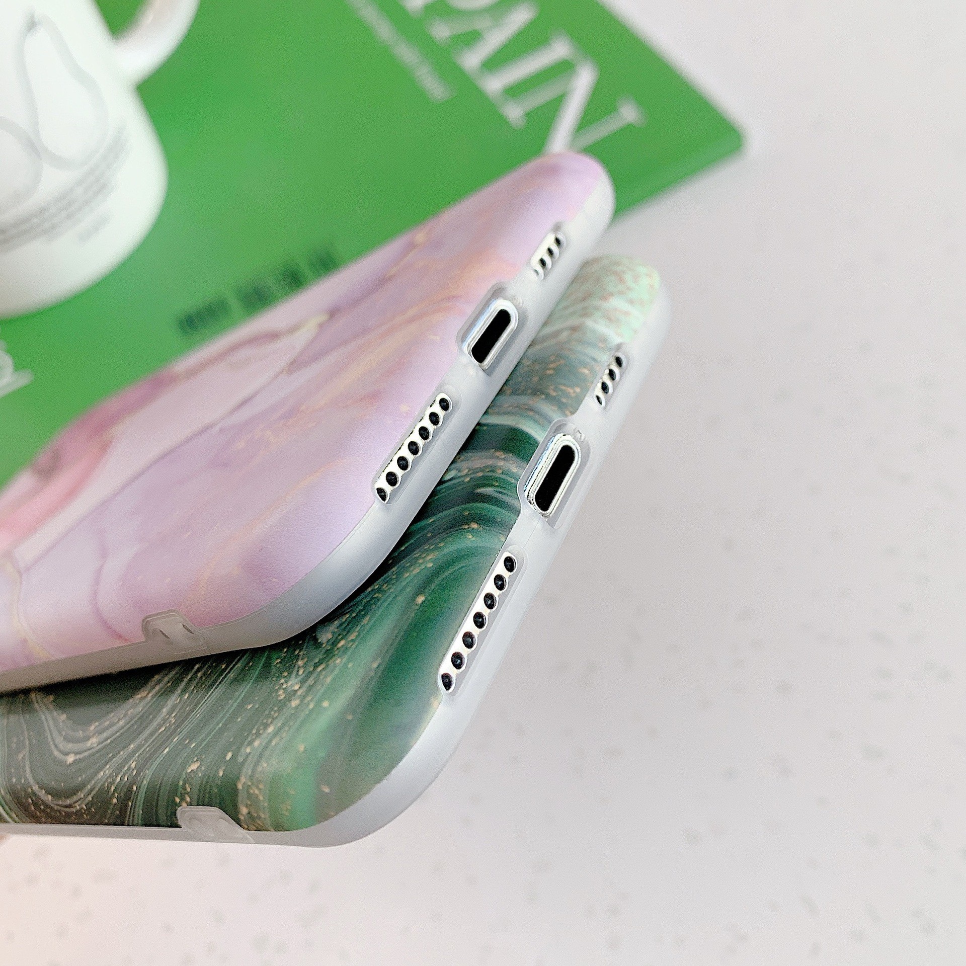IMD Marble Geography Phone Cover TPU Gel Shockproof Dust Free For Iphone 7 8 Plus