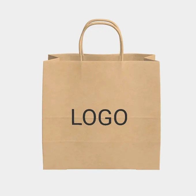 Reusable Biodegradable Top Handle Bag Customized Kraft Paper Gift Packaging Bag