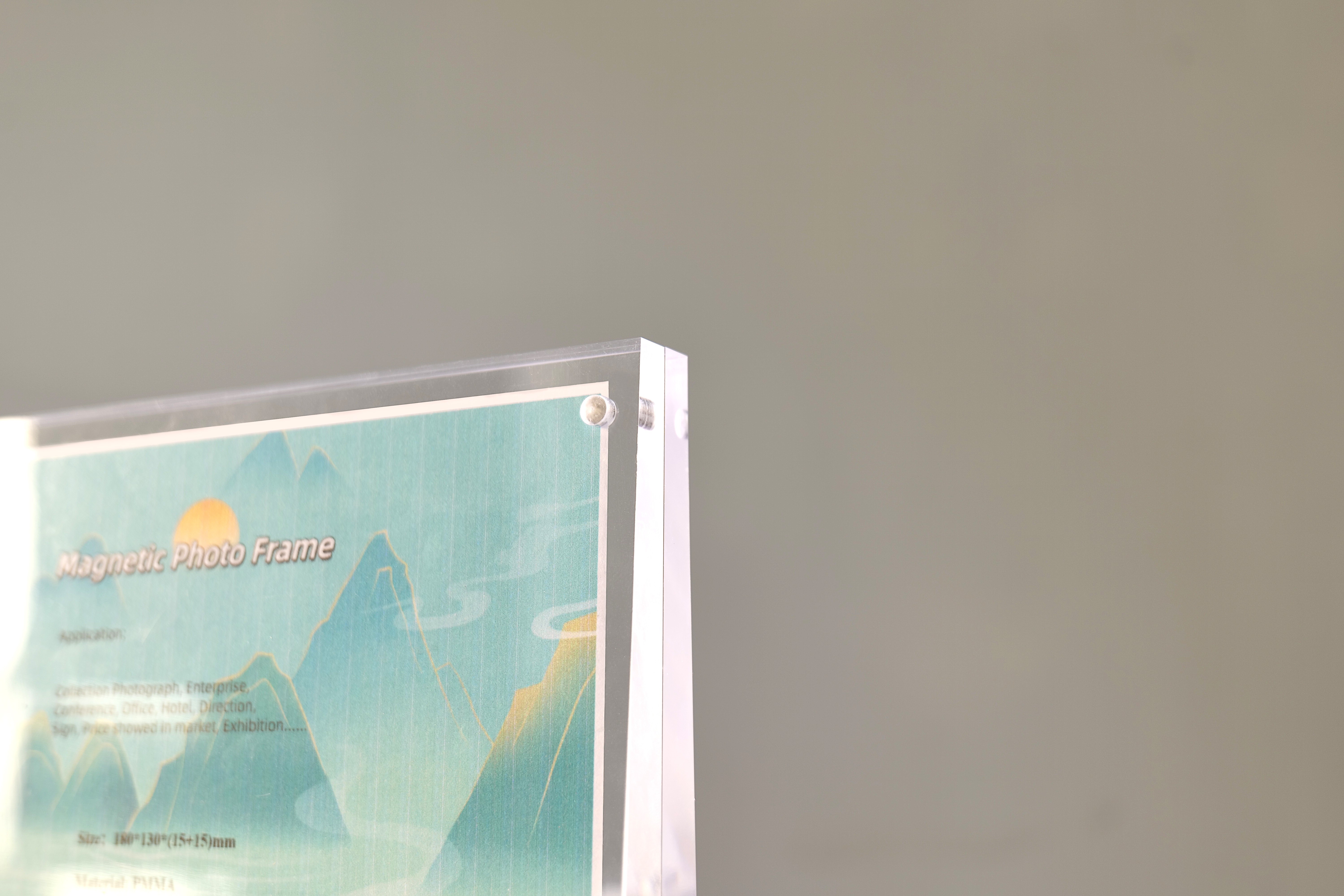 Custom Multiple Size Double Sided Clear Acrylic Magnetic Photo Frame
