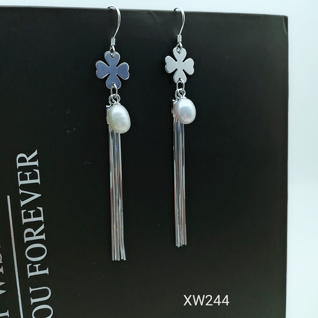 2018 New latest design of pearl earrings fashion pearl earrings silver tassel earrings YW225