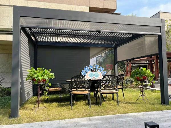 UV Resistant Durability Aluminum Louvered Pergola with Multi-Functional Shade