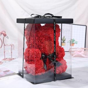 China PE Roses Bear with More Colors Bear Roses for Christmas Gift Rose bear China factory Valantines day gift wholesale